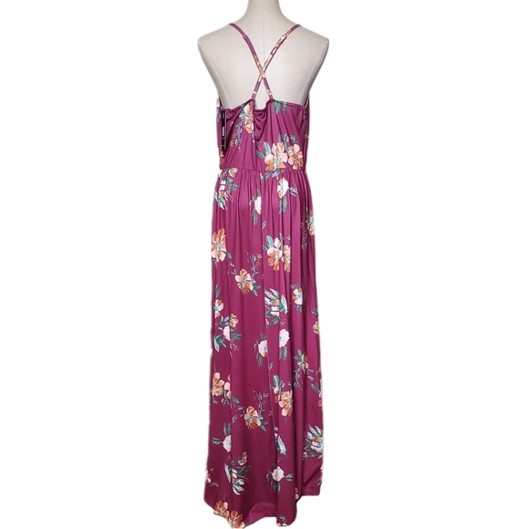 ININ Women's NWT Burgundy Flower Dress Sz L - Picture 3 of 6